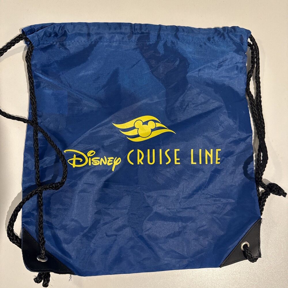 Disney Cruise Line Drawstring Backpack Blue Nylon Thin Bag DLC Child Size